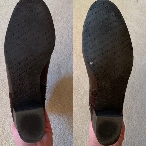 Tahari Brown Leather Booties - Picture 3 of 4